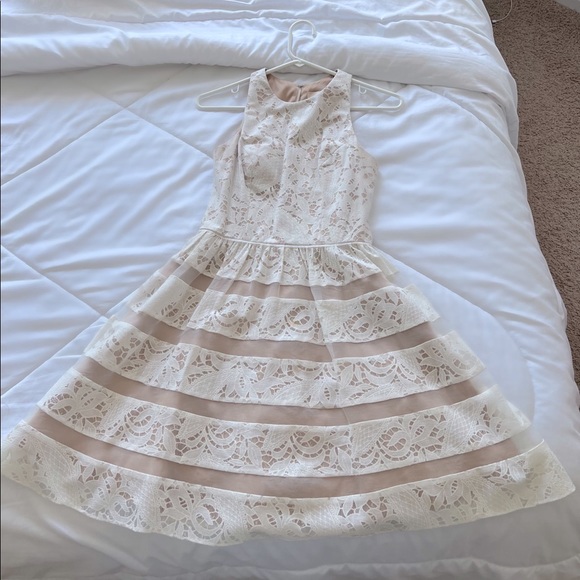 Dresses & Skirts - White and beige dress. Used about 3 times in perfect condition.
